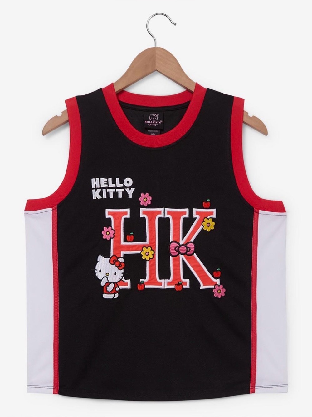 Sanrio Hello Kitty Floral Embroidered Basketball Jersey- New
